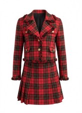 MOSCHINO, RARE , tartan Skirt Suit, 90s /Y2K, Italian Size 44 , LUX picture