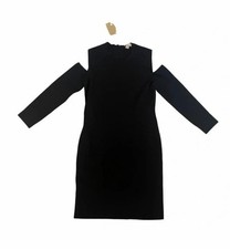 NWT Michael Kors Collection Black Peekaboo Stretch Jersey Dress Sz L MSRP$1,195 picture