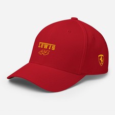Lewis Hamilton #44 F1 2026 Red Yellow Structured Cap Fan Inspired Ferrari Gift picture