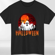 Haunted House Ghost Halloween Graphic T Shirt Spooky Retro Tee SIZE S-5XL picture