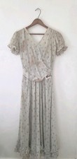 Antique 1910s Titanic Era Floral Cotton Dress Garden Gown picture