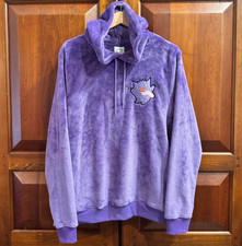 Pokemon Gengar Plush Purple Hoodie 3D Ears Cosplay Medium NWT picture