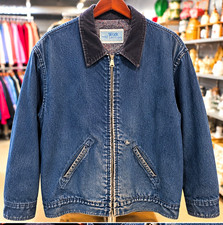 Sears Work Leisure Vintage 1970s Blue Denim Lined Zip Work Jacket Men’s L picture