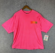 Rare VTG 90s NWT Quiksilver Men’s Pink Double-Sided used and abused T-Shirt XL picture