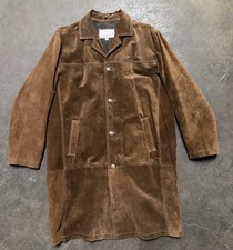 Vintage Wilson’s Leather M Julian Brown Suede Leather Duster Trench Coat XL picture