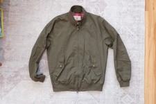 Baracuta G9 Harrington Jacket Mens 44 Olive Green Made in England Tartan Lined picture