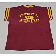ASU T-Shirt VTG Property Arizona State Athletics Size L/XL 80s Maroon AS Sport picture