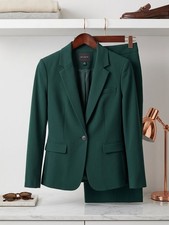 THE LIMITED Green Pant Suit Set Modern Blazer PS Trousers 6 Gorgeous NWT - $250+ picture