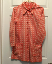 European vintage jacket 1960s - mid-70s Pink/White Geometric Collared Button-Up picture