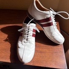 Bally Men Shoes White Frenz Freenew Leather Stripe Sneakers Size 12 picture