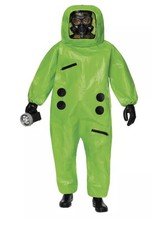 05133244 Spirit Halloween Adult Green Async Hazmat Suit Backrooms Size S/M picture