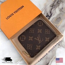 Louis Vuitton Monogram Zippy Zip Around Wallet-Coin Purse Brown W/Box USA picture