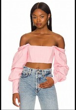 NBD Odilia Off the Shoulder Top Pink Medium NWT picture