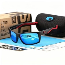 Costa Reefton Sunglasses Black Red Blue Mirror Polarized 580P New in Box picture