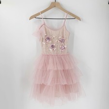 Tutu Du Monde Pink Embellished Tulle Special Occasion Dress Size 10-11 *Flaw* picture