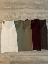 Zenana Seamless Tank Tops Lot S/M L/XL Nylon Spandex Layering Cami Ribbed 5 Pack picture