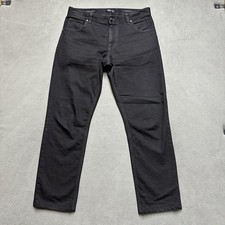 ALBERTO Premium Business Jeans Mens 33x32 Modern Fit PBJ Dark Weft Black Denim picture