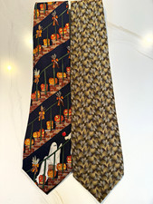 Vintage 100% Silk Men’s Neckties Halloween theme, 2 neckties picture
