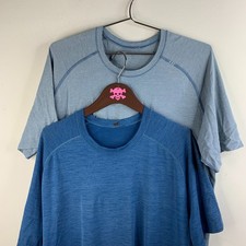 Lot of 2 Lululemon Men's XL Blue Athletic Performance T-Shirts picture