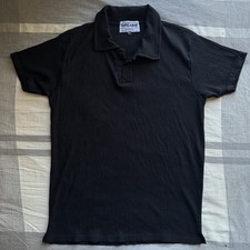 Men's Black Ribbed Polo Shirt – Tagged XL, Fits US Small, Factory Sample picture