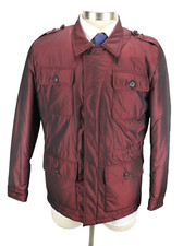 $2495 Isaia Napoli Field Jacket 40 R (50 EU) Merlot Extralight Aqua Coat Italy picture