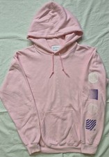​Topman Pink Hoodie New Horizons Graphic Sleeve Mens XS Made in UK Sweatshirt picture