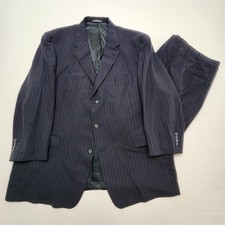 Vtg Austin Reed USA Old Money 54L 46x32 Navy Pinstripe 100% Wool Mens Suit picture