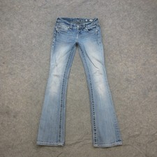Miss Me Jeans Women's 25 Blue Light Wash Bootcut Mid Rise picture