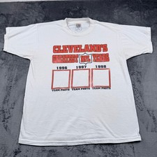 Vtg Fruit of the Loom Cleveland Greatest NFL Years T-Shirt Mens Large White Tee picture
