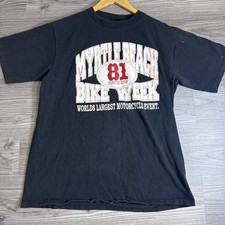 Vintage 90s Hells Angels Event Myrtle Beach Bike Week Single Stitch T-Shirt Sz L picture