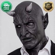 Demon Horn Latex Full Head Mask Horror Devil Halloween Cosplay Same Day 🚛✅ picture