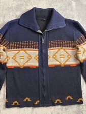 Vintage 70’s Zip Up Aztec Pure Virgin Acrylic Men’s Sweater picture