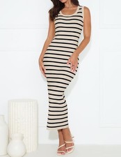 ZESICA Women's Summer Square Neck Bodycon Midi Dresses 2026 Casual Sleeveless L picture
