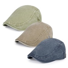 3Pcs Men's Newsboy Caps Cotton Cooling Hat Adjustable Flat Cap for Men picture