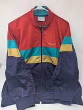 Vintage Adidas 90s Trefoil Track Jacket RARE Red Teal Purple Colorway Sz Medium  picture