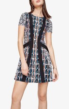 NEW $178  BCBG MAXAZRIA  ALEAH STRETCH DESK TO DINNER  PRINT DRESS size M picture