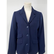 Quince Italian Wool Stand Collar Blazer Navy Blue Warm Jacket XS NWT picture