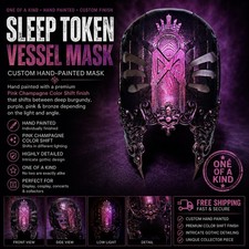 Custom Sleep Token Vessel Mask Hand Painted Pink Champagne Color Shift Cosplay picture