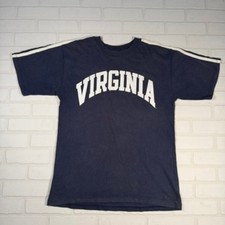 Vintage Virginia State T-Shirt with Double Stripe Sleeves Large Made in USA picture