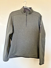 mens arc'teryx 1/4 zip fleece jacket large green excellent picture