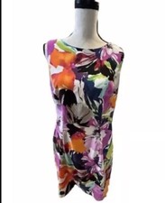 👗🐩 ALYX Womens Floral Stretch Sleeveless Body Con Dress 14 Zipper 40 X 36 picture