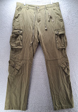 Must Way Army Paratropper Cargo Pants Mens 36x32 Green Canvas Military Utility picture