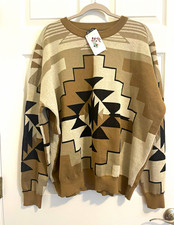 NWT Two Fly Co. Southwestern Aztec Seminole Oversized Brown Sweater Women’s L/XL picture