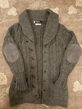Vintage 1970’s Polo Ralph Lauren Heavy Wool Shawl Cardigan- wood Buttons-40 picture