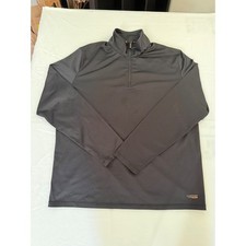 Copper Fit Mens Quarter Zip Long Sleeve Pullover Shirt Black Size Large picture