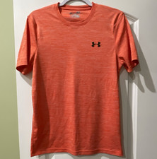Under Armour HeatGear Men's SM Orange Crew Neck Short Sleeve Logo T-Shirt picture