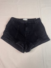 FREE PEOPLE CRVY Mona High Rise Denim Shorts Midnight Black 29 NWT picture