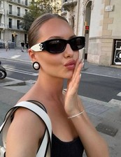 CHANEL CH5525 Sunglasses Polarized Rectangle Black & White CC LOGO Seen picture