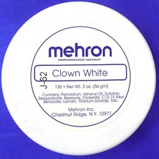 Mehron Makeup Clown White Professional Face Paint Cream Makeup 2 oz picture