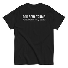 Anti Trump T-Shirt God Sent Trump Shirt Liberal Funny Political Graphic Tee picture